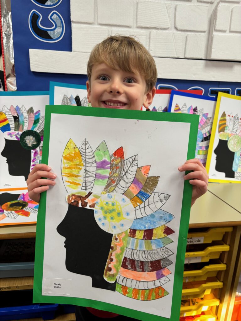 Native American Indian Headdress Art, Copthill School