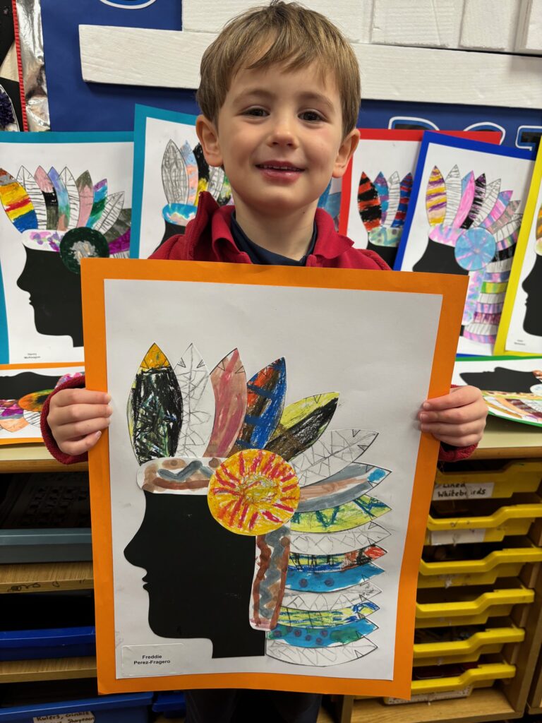 Native American Indian Headdress Art, Copthill School