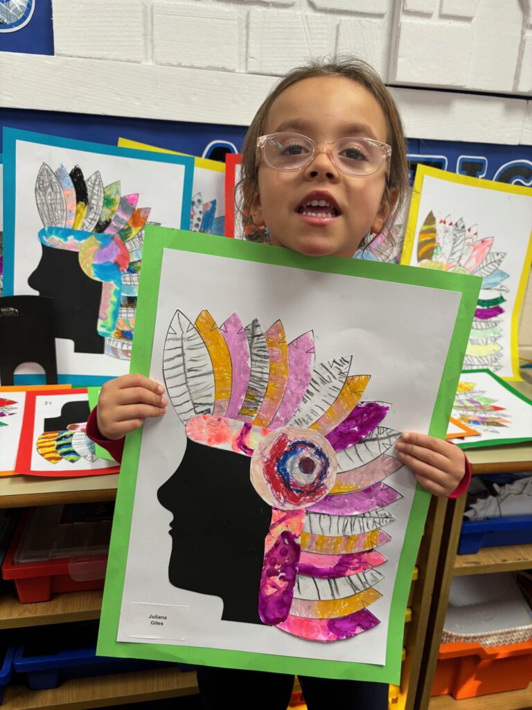 Native American Indian Headdress Art, Copthill School