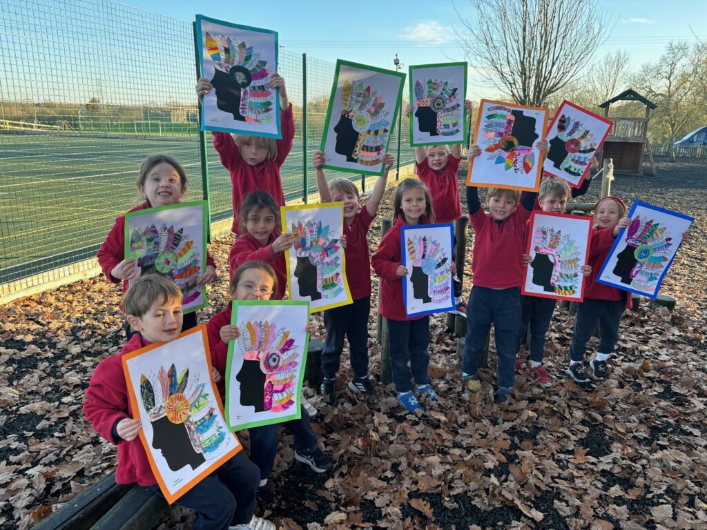 Native American Indian Headdress Art, Copthill School