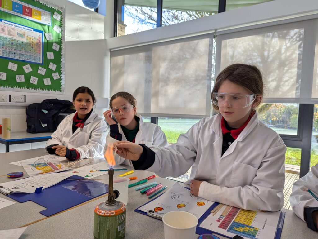 Year 6 combustion and chemical colour changes, Copthill School