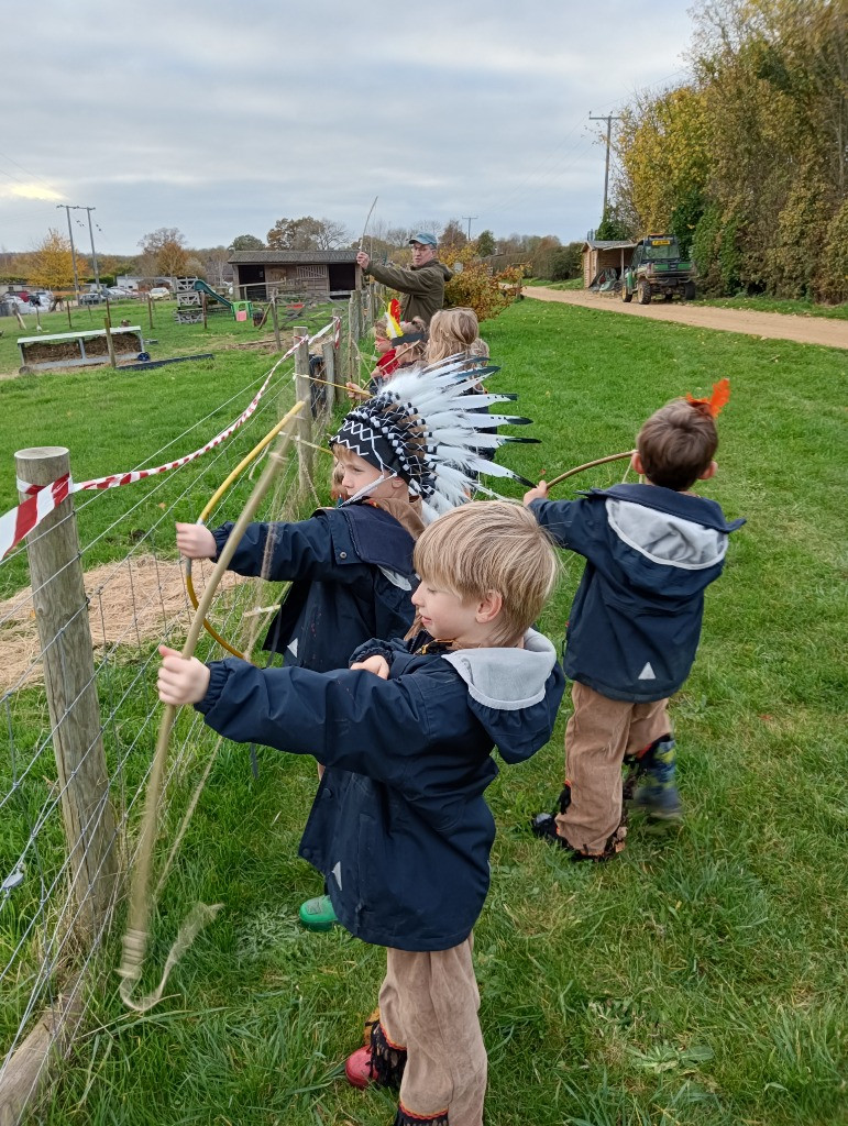 Native American Experience Day at Forest School &#8211; Making Bows and Arrows., Copthill School