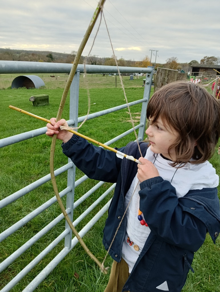 Native American Experience Day at Forest School &#8211; Making Bows and Arrows., Copthill School