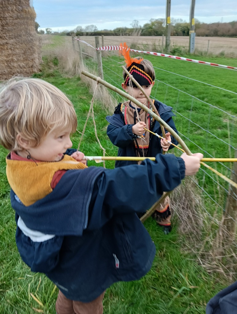 Native American Experience Day at Forest School &#8211; Making Bows and Arrows., Copthill School