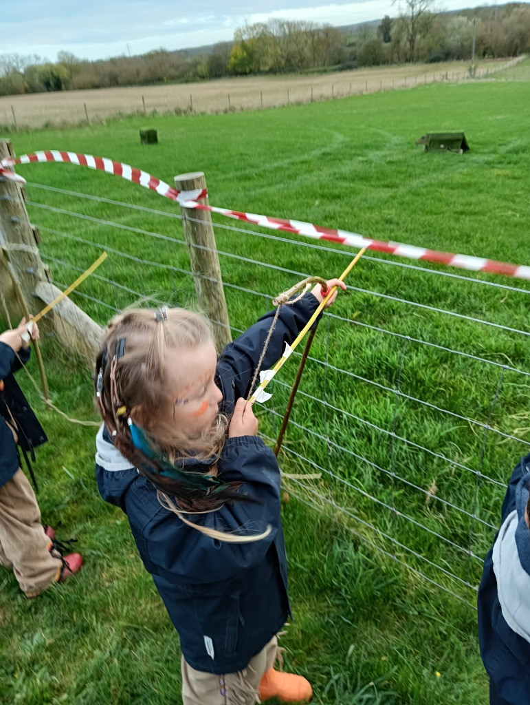 Native American Experience Day at Forest School &#8211; Making Bows and Arrows., Copthill School