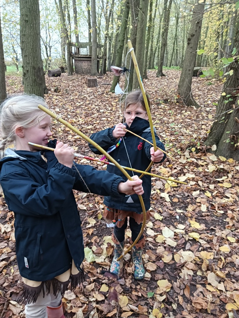 Native American Experience Day at Forest School &#8211; Making Bows and Arrows., Copthill School