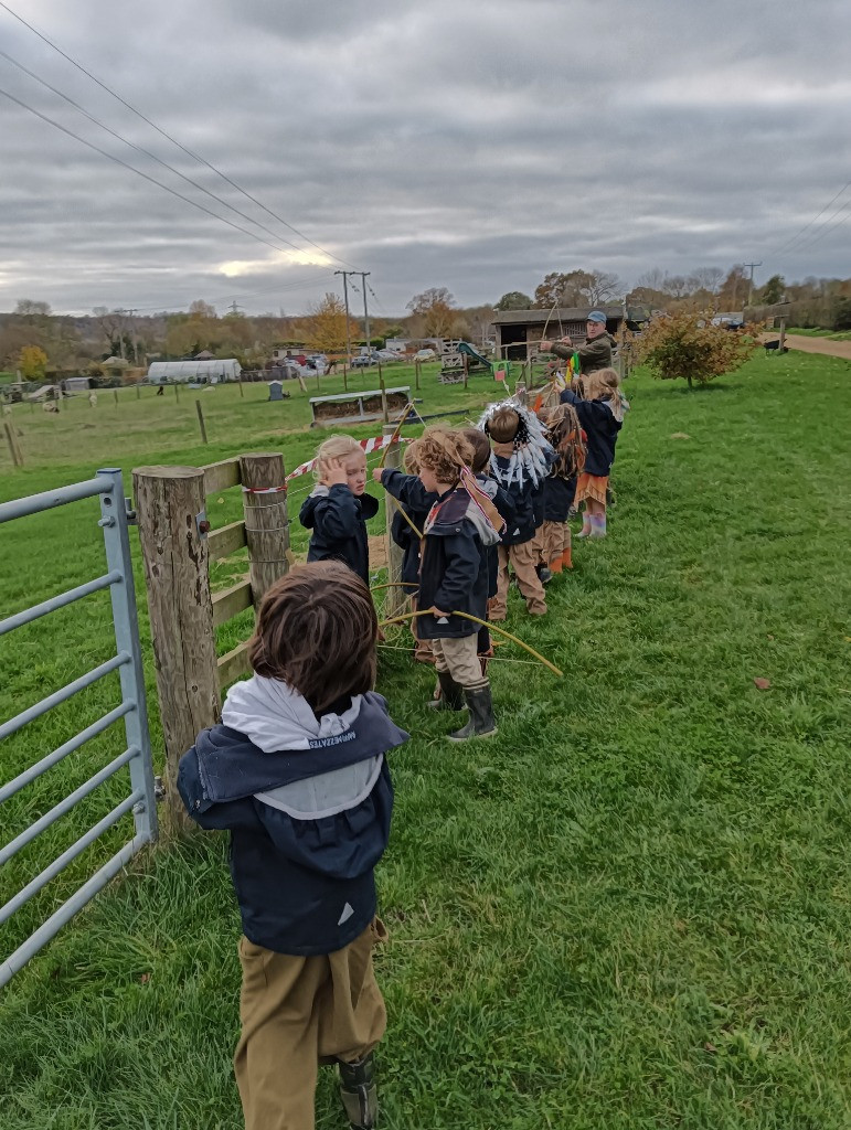 Native American Experience Day at Forest School &#8211; Making Bows and Arrows., Copthill School