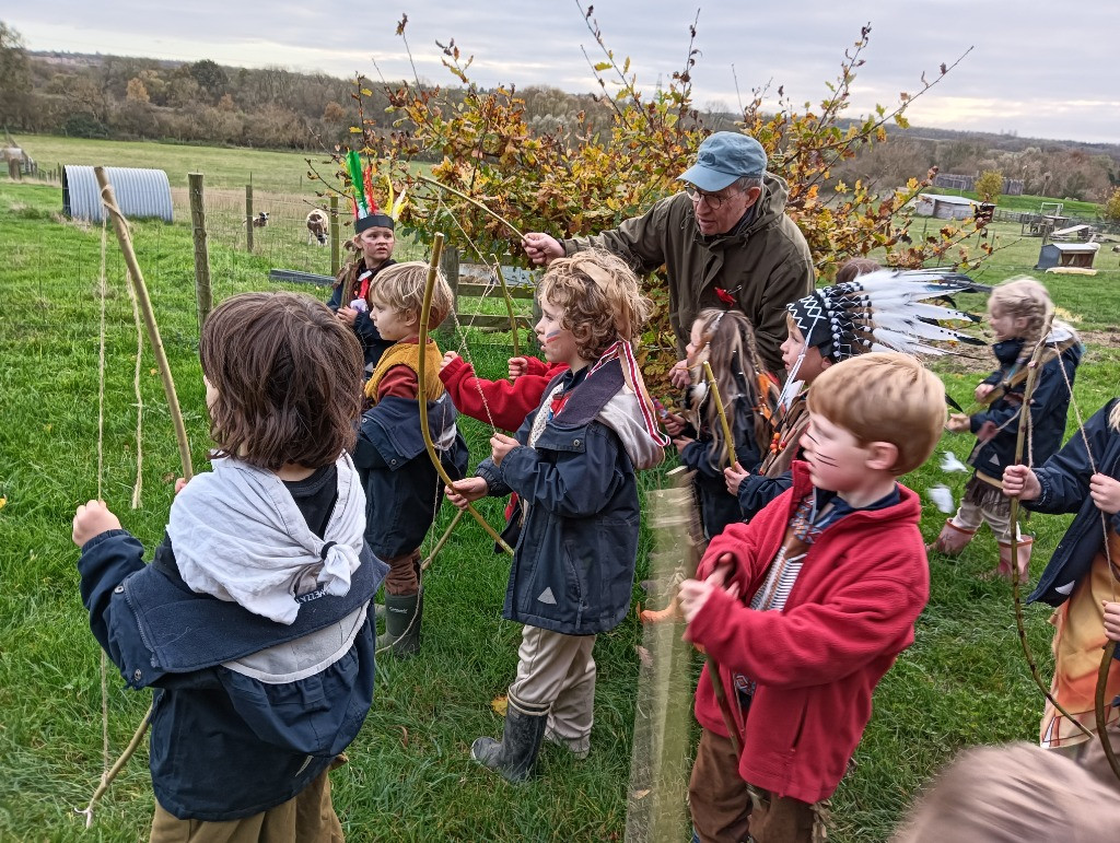 Native American Experience Day at Forest School &#8211; Making Bows and Arrows., Copthill School