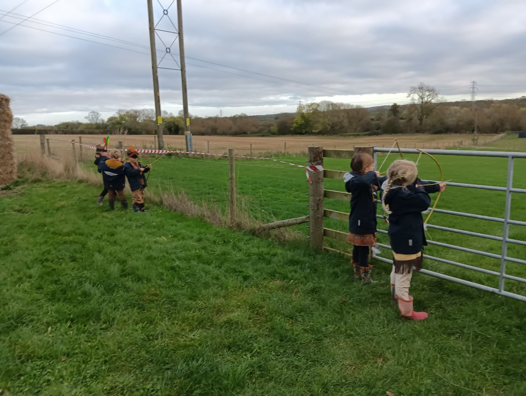 Native American Experience Day at Forest School &#8211; Making Bows and Arrows., Copthill School