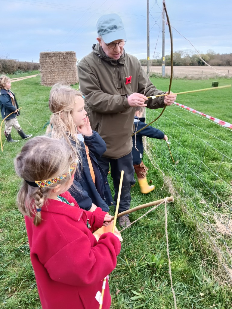 Native American Experience Day at Forest School &#8211; Making Bows and Arrows., Copthill School