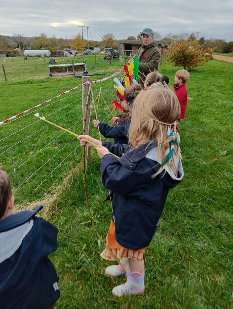 Native American Experience Day at Forest School &#8211; Making Bows and Arrows., Copthill School