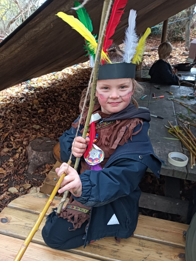 Native American Experience Day at Forest School &#8211; Making Bows and Arrows., Copthill School