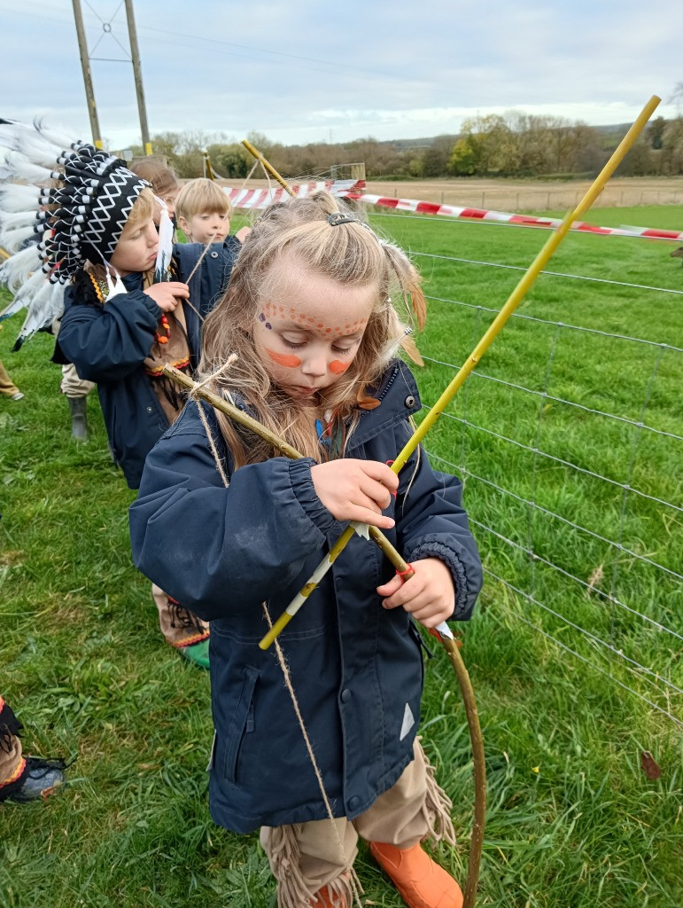 Native American Experience Day at Forest School &#8211; Making Bows and Arrows., Copthill School