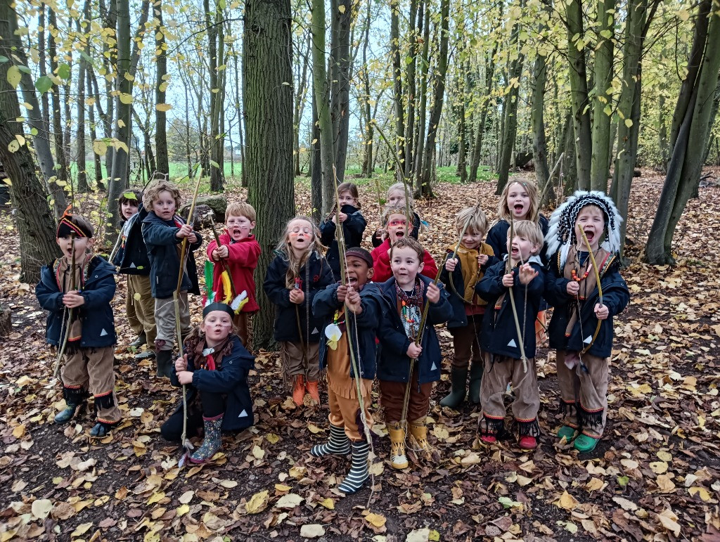 Native American Experience Day at Forest School &#8211; Making Bows and Arrows., Copthill School