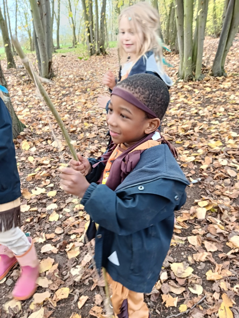 Native American Experience Day at Forest School &#8211; Making Bows and Arrows., Copthill School