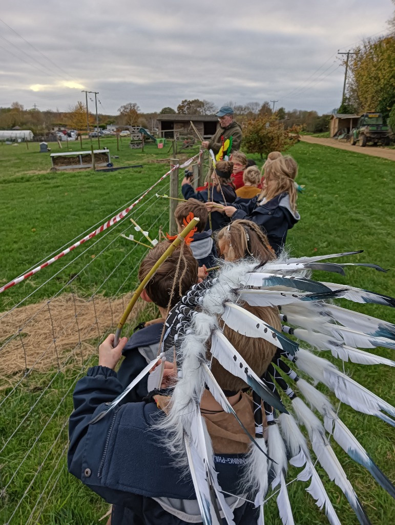 Native American Experience Day at Forest School &#8211; Making Bows and Arrows., Copthill School