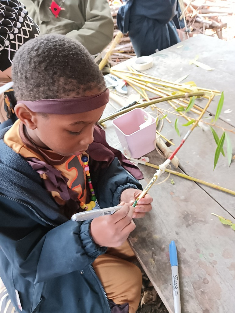 Native American Experience Day at Forest School &#8211; Making Bows and Arrows., Copthill School