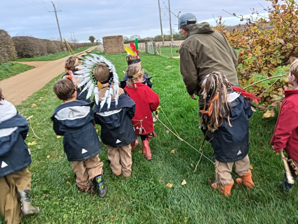 Native American Experience Day at Forest School &#8211; Making Bows and Arrows., Copthill School