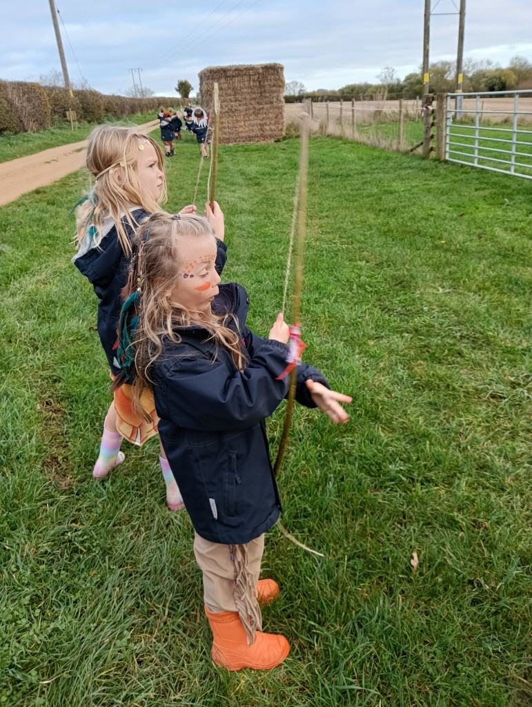 Native American Experience Day at Forest School &#8211; Making Bows and Arrows., Copthill School