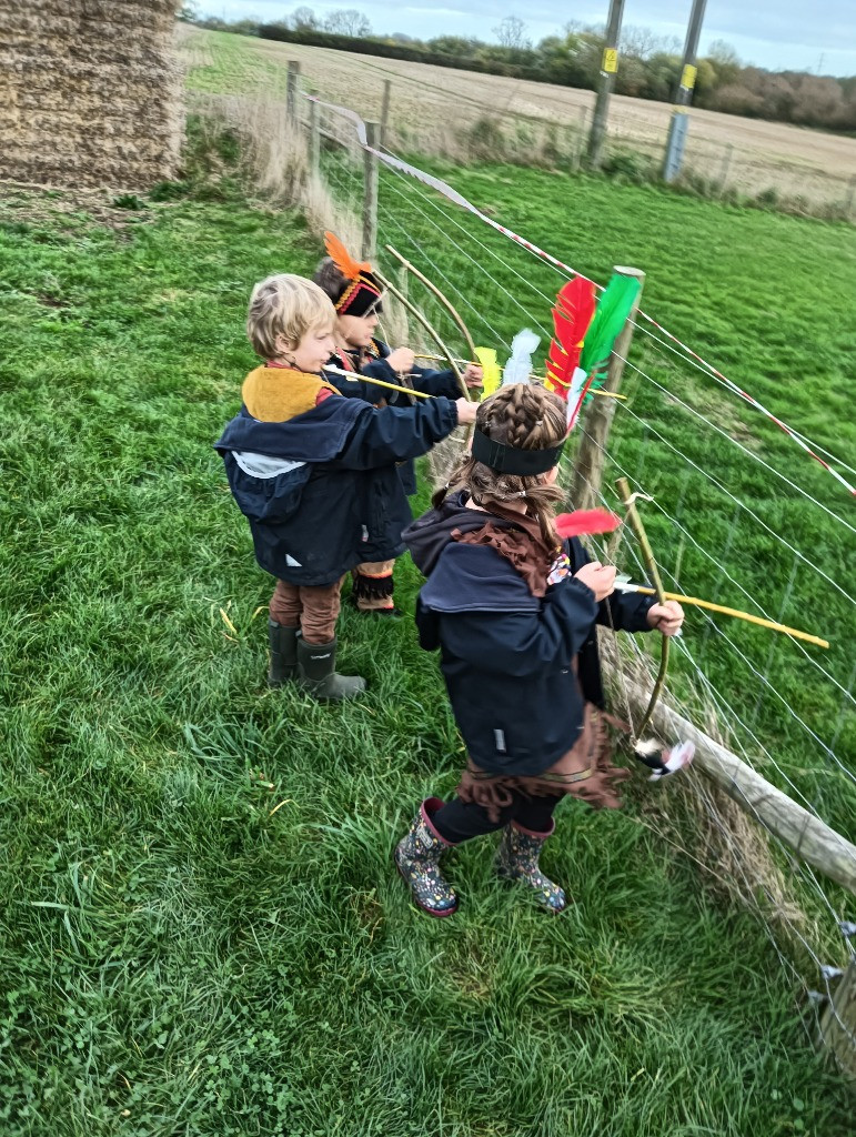 Native American Experience Day at Forest School &#8211; Making Bows and Arrows., Copthill School