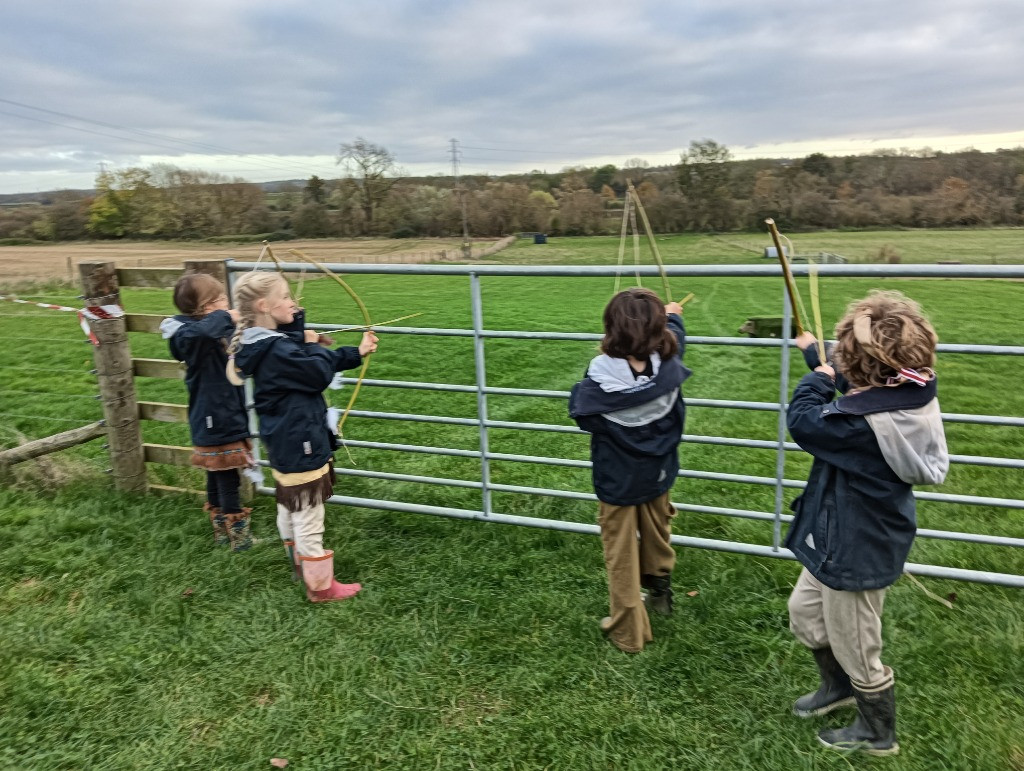 Native American Experience Day at Forest School &#8211; Making Bows and Arrows., Copthill School