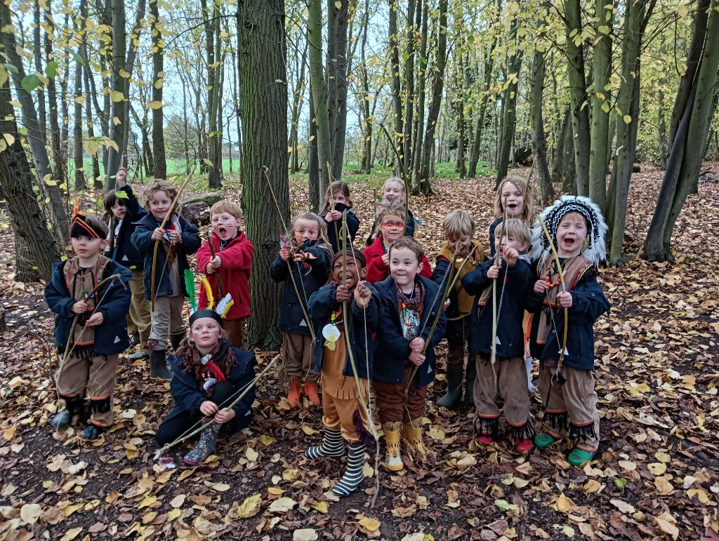 Native American Experience Day at Forest School &#8211; Making Bows and Arrows., Copthill School