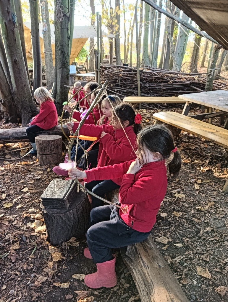 Native American Experience Day at Forest School &#8211; Making Bows and Arrows., Copthill School