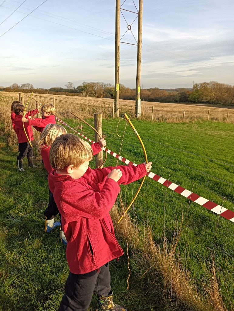 Native American Experience Day at Forest School &#8211; Making Bows and Arrows., Copthill School