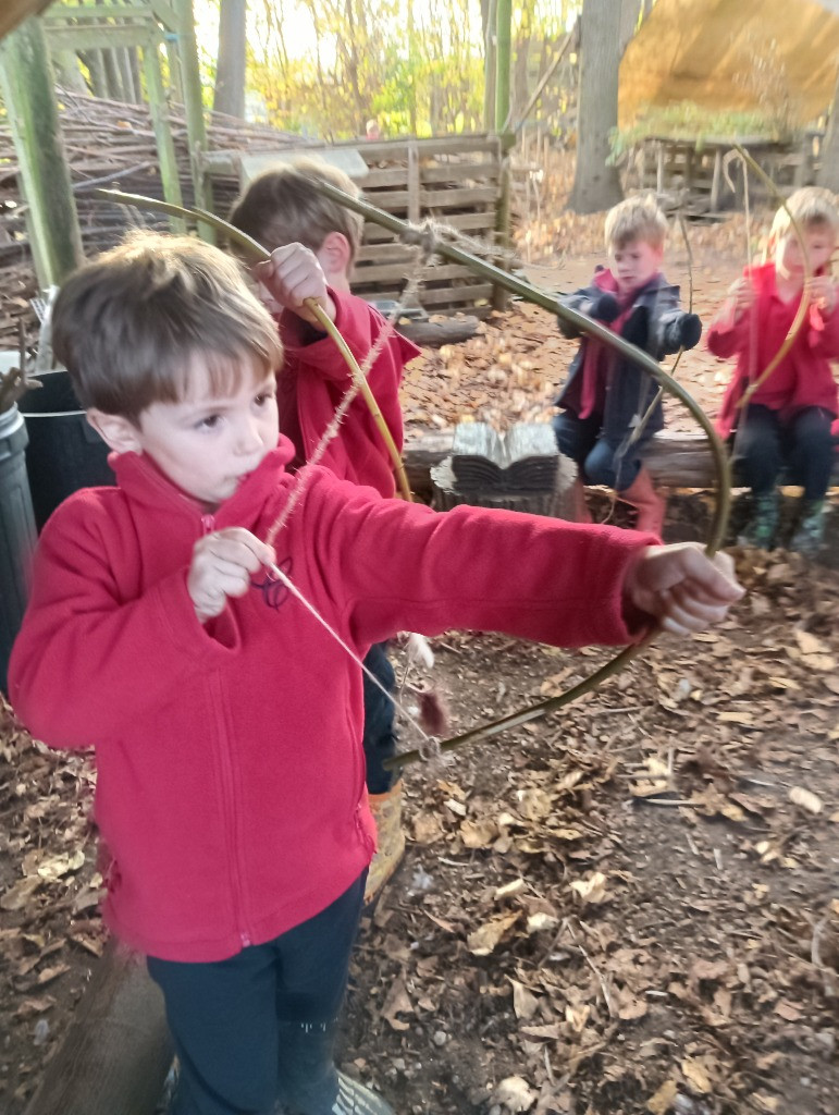 Native American Experience Day at Forest School &#8211; Making Bows and Arrows., Copthill School