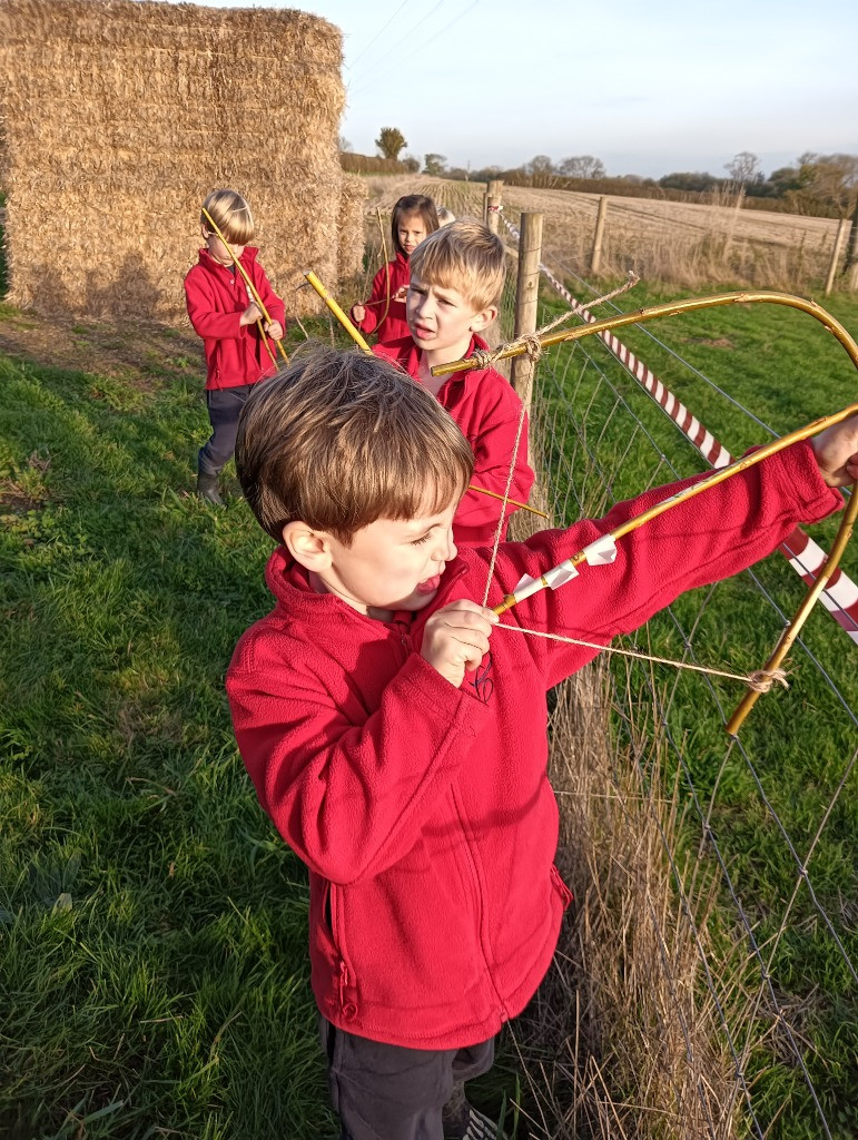 Native American Experience Day at Forest School &#8211; Making Bows and Arrows., Copthill School