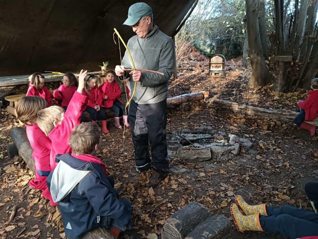 Native American Experience Day at Forest School &#8211; Making Bows and Arrows., Copthill School