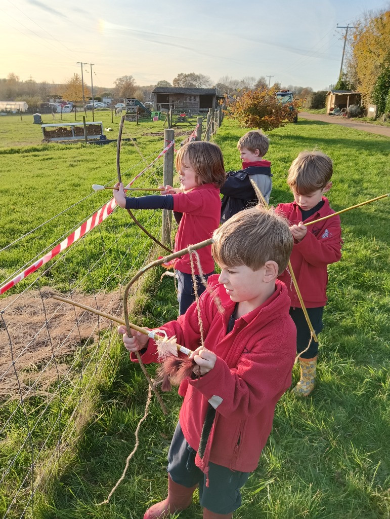 Native American Experience Day at Forest School &#8211; Making Bows and Arrows., Copthill School