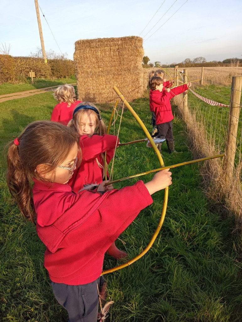 Native American Experience Day at Forest School &#8211; Making Bows and Arrows., Copthill School