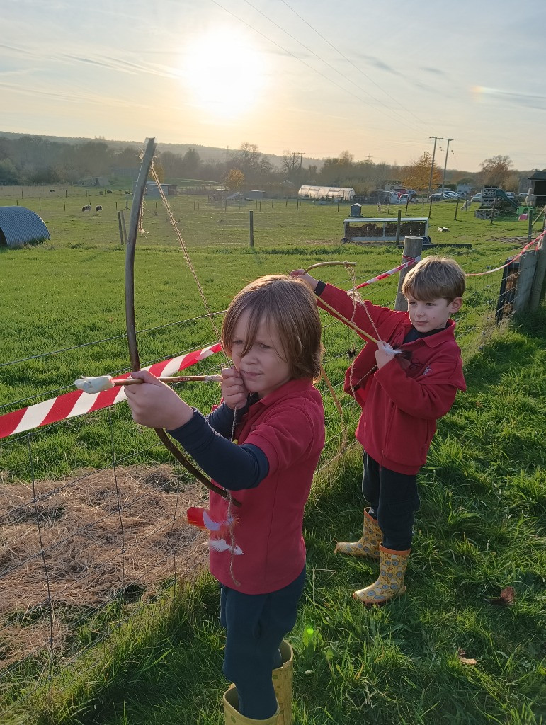 Native American Experience Day at Forest School &#8211; Making Bows and Arrows., Copthill School