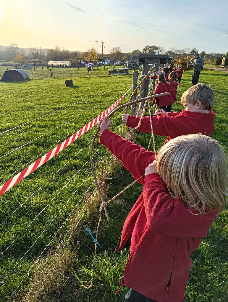 Native American Experience Day at Forest School &#8211; Making Bows and Arrows., Copthill School