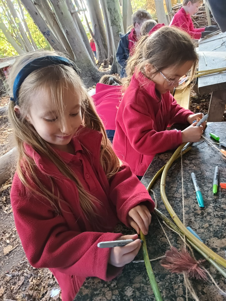 Native American Experience Day at Forest School &#8211; Making Bows and Arrows., Copthill School