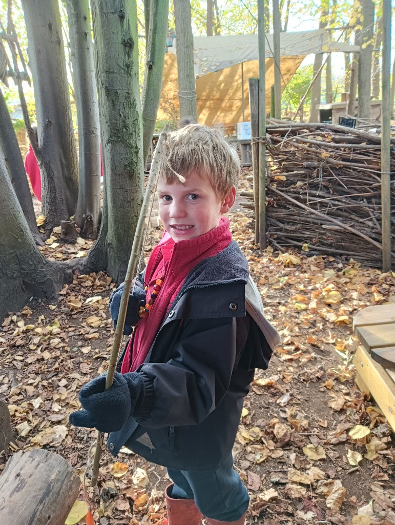 Native American Experience Day at Forest School &#8211; Making Bows and Arrows., Copthill School