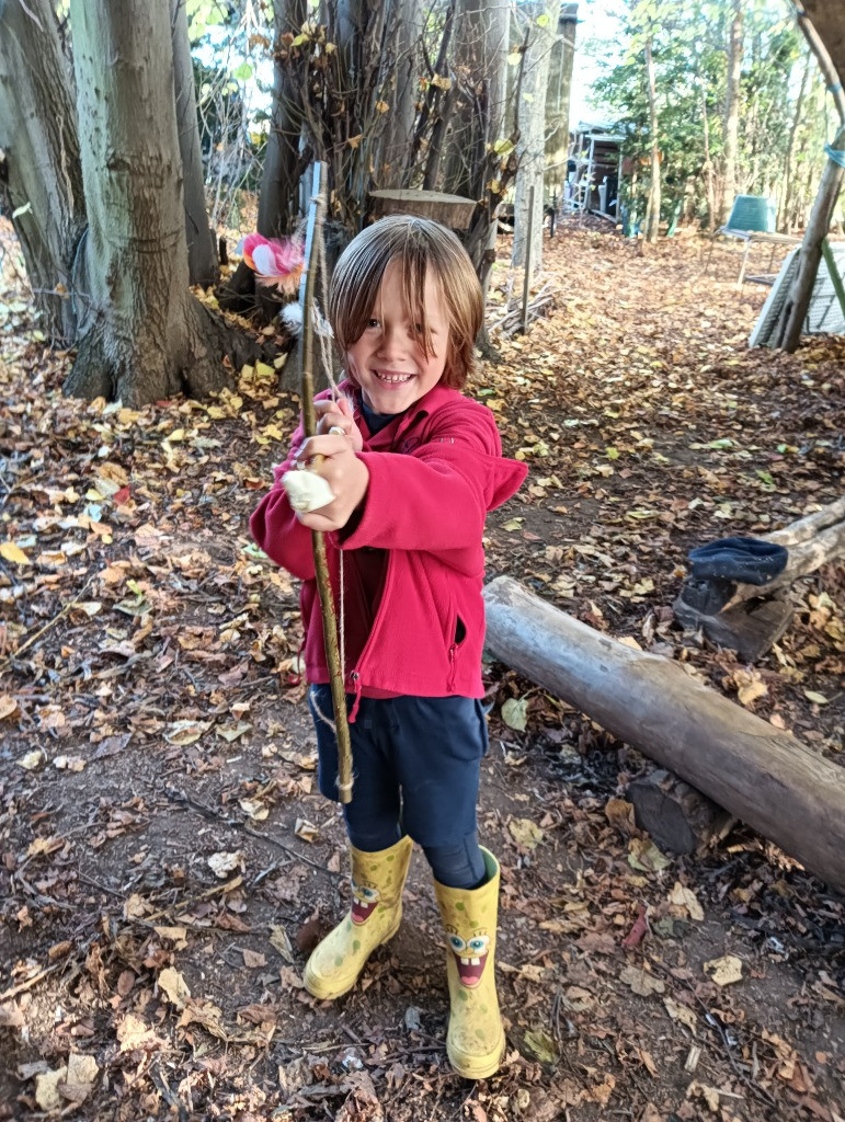 Native American Experience Day at Forest School &#8211; Making Bows and Arrows., Copthill School