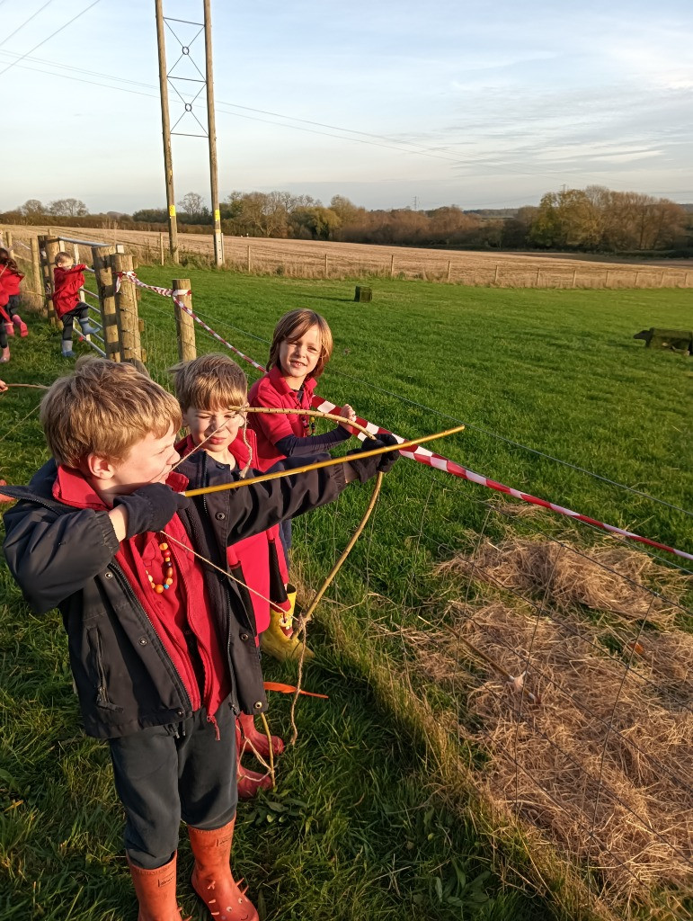 Native American Experience Day at Forest School &#8211; Making Bows and Arrows., Copthill School