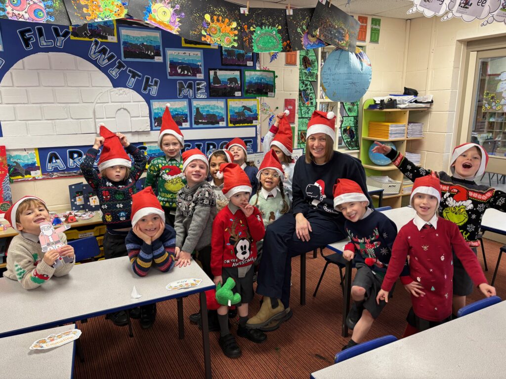 Christmas hats and Christmas dinner!, Copthill School