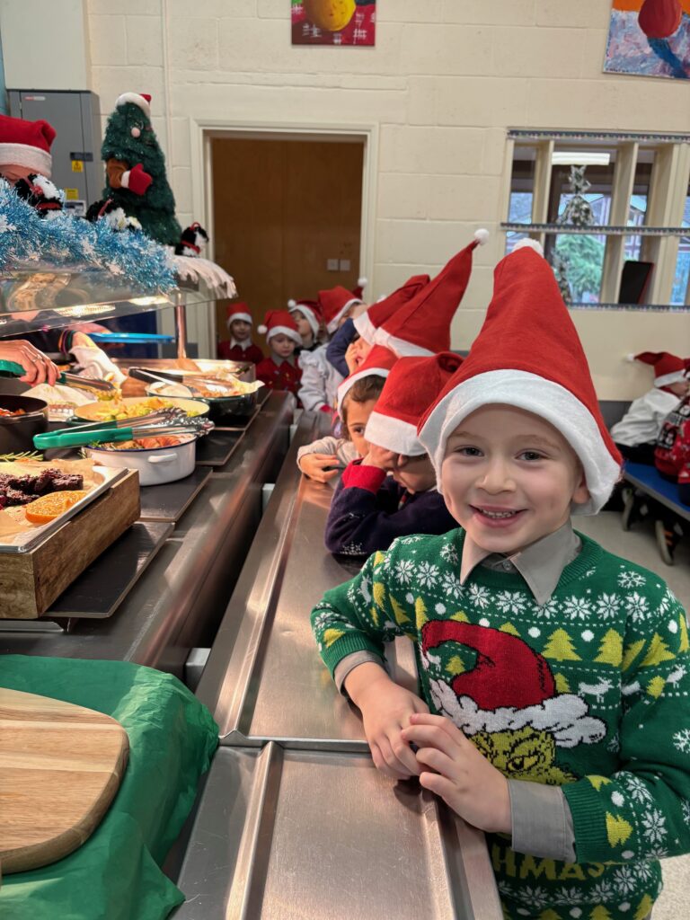 Christmas hats and Christmas dinner!, Copthill School