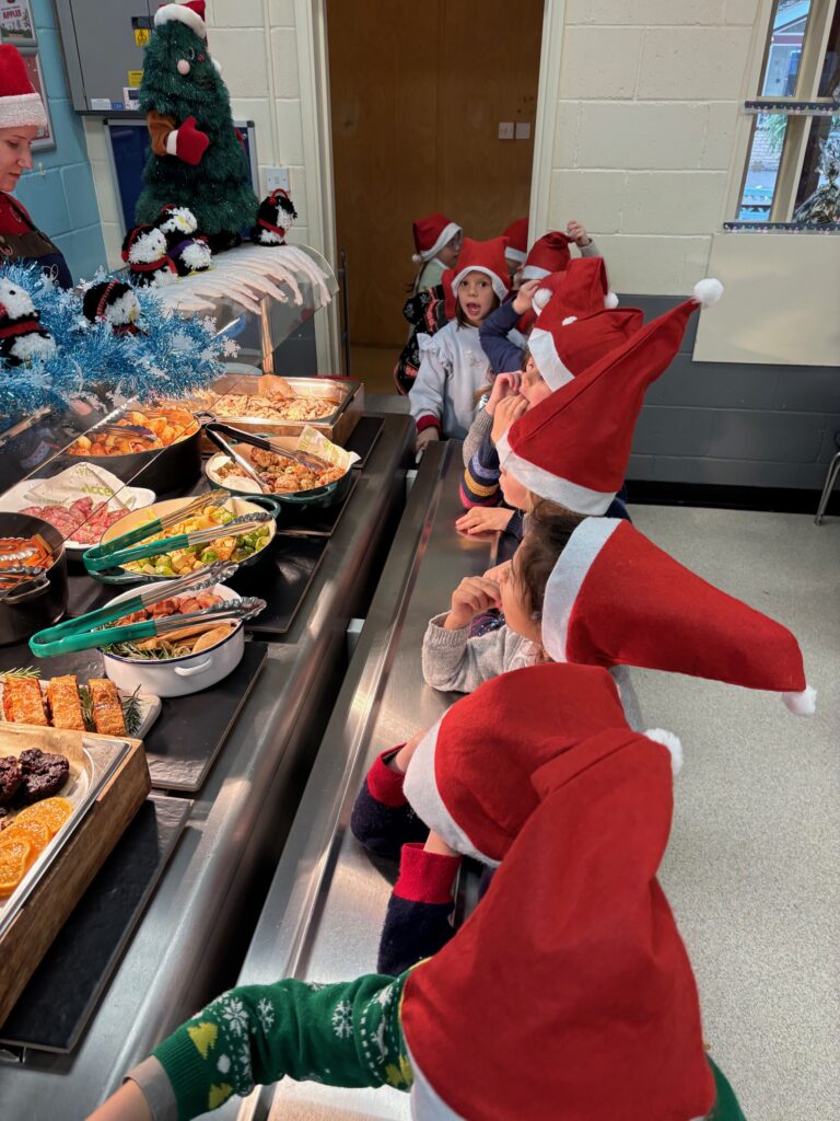 Christmas hats and Christmas dinner!, Copthill School