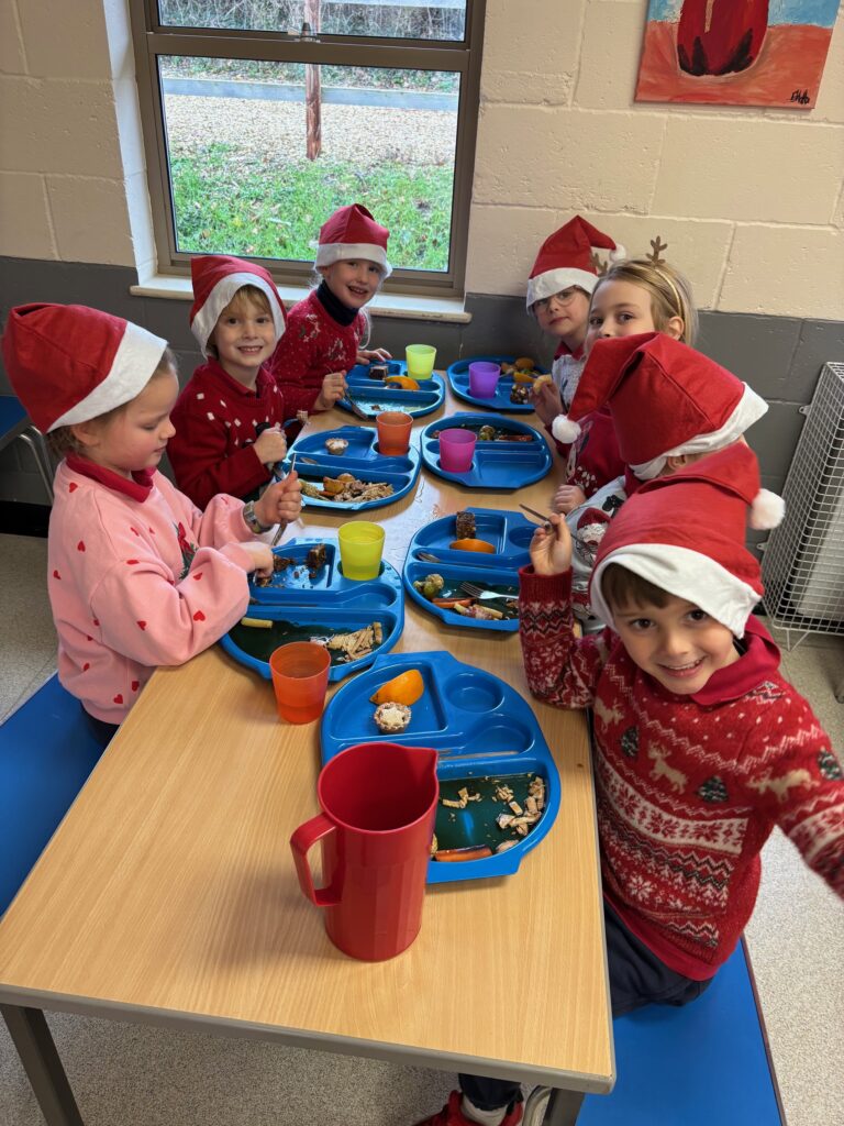 Christmas hats and Christmas dinner!, Copthill School