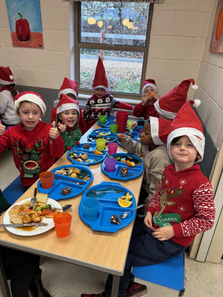 Christmas hats and Christmas dinner!, Copthill School