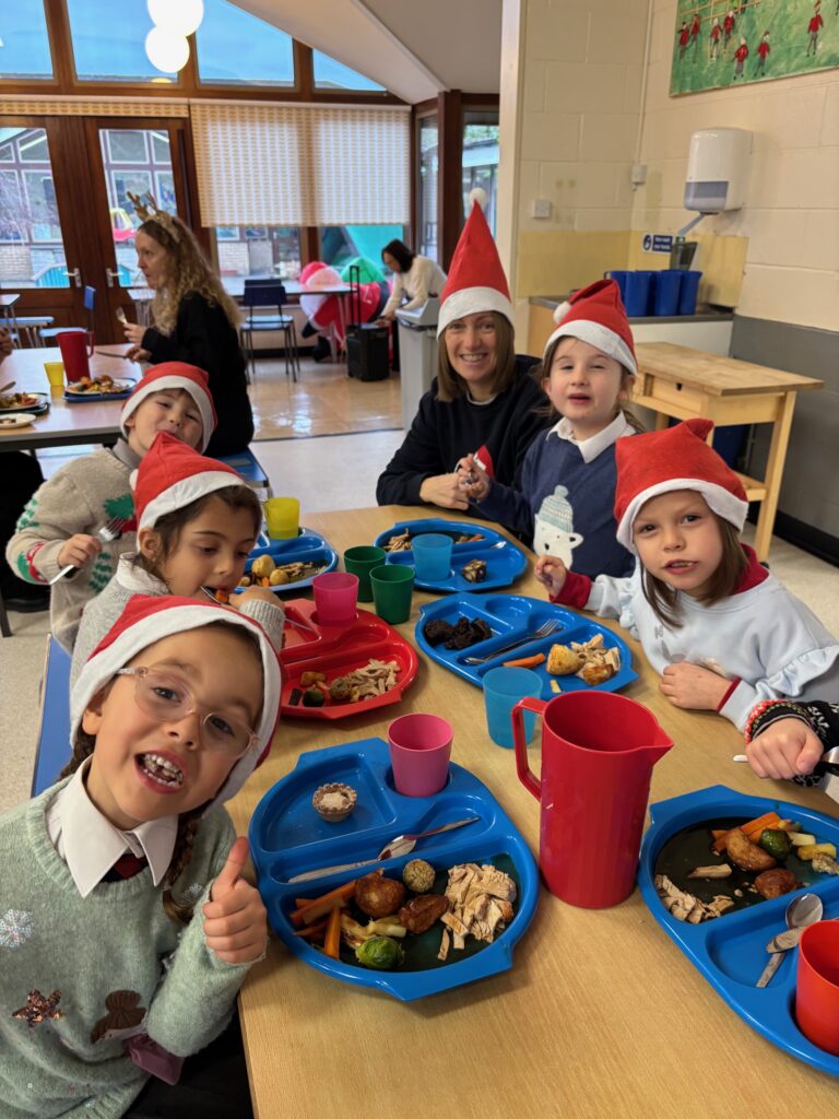 Christmas hats and Christmas dinner!, Copthill School