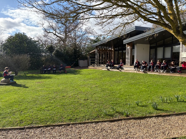 Spanish in the spring sunshine, Copthill School