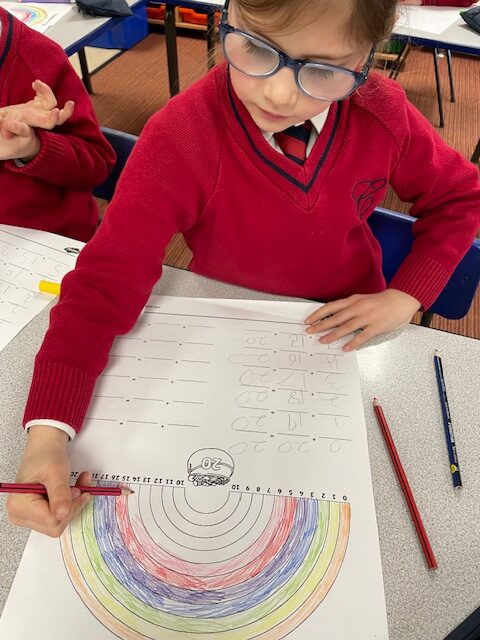 Rainbow to 20 and doubles!, Copthill School