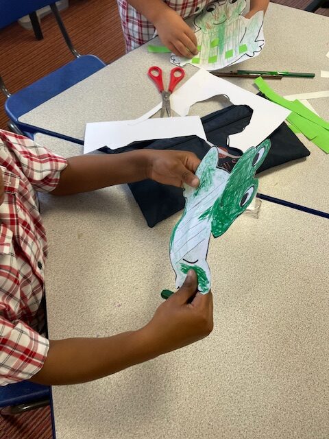 Frog weaving, Copthill School