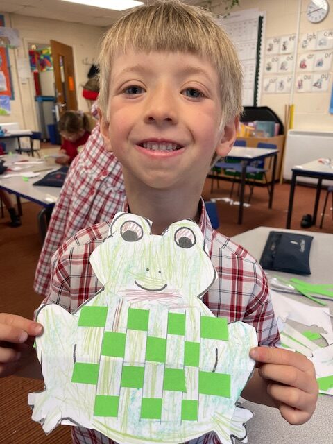 Frog weaving, Copthill School