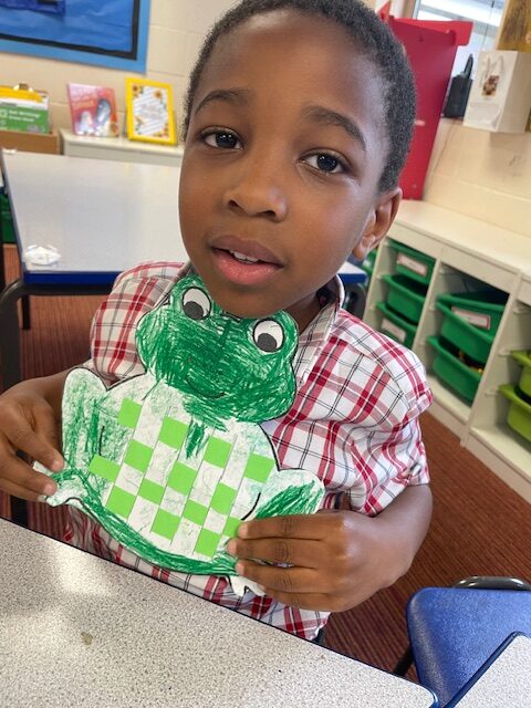 Frog weaving, Copthill School